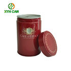 Food Tin Can Red Color Round Paint Recyclable Tin Container Tea Packaging