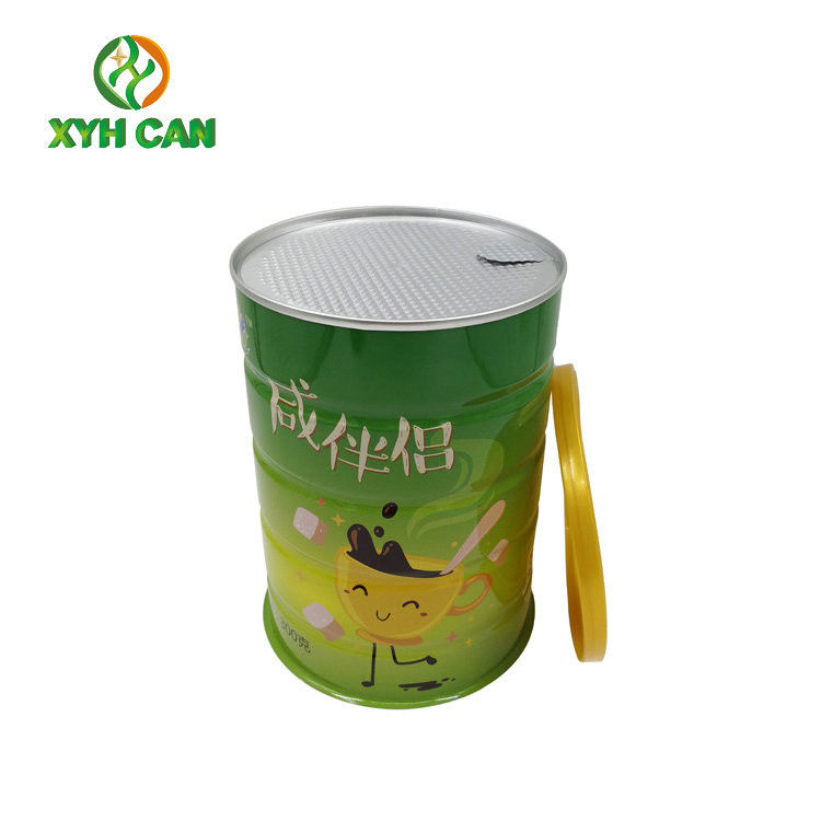 Milk Powder Tin Can Metal Storage Tin Commercial  Flat Tin Container 0.23mm Thickness